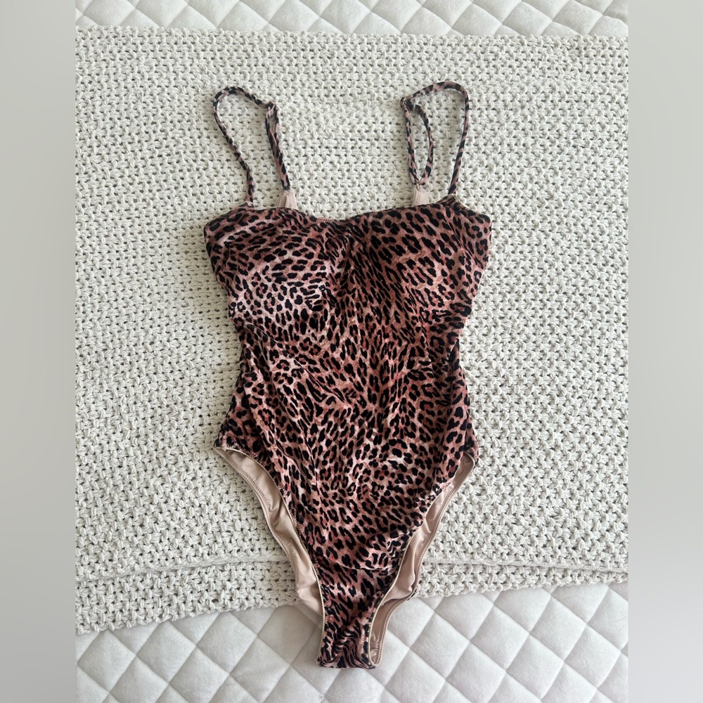 Victoria's Secret Leopard Print One-Piece Velvet Swimsuit